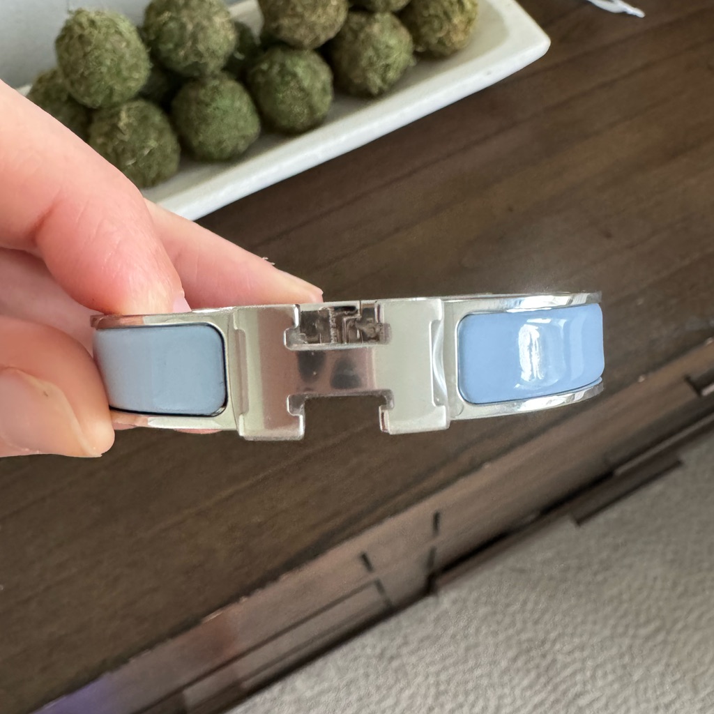 Hermes Silver And Blue Bracelet